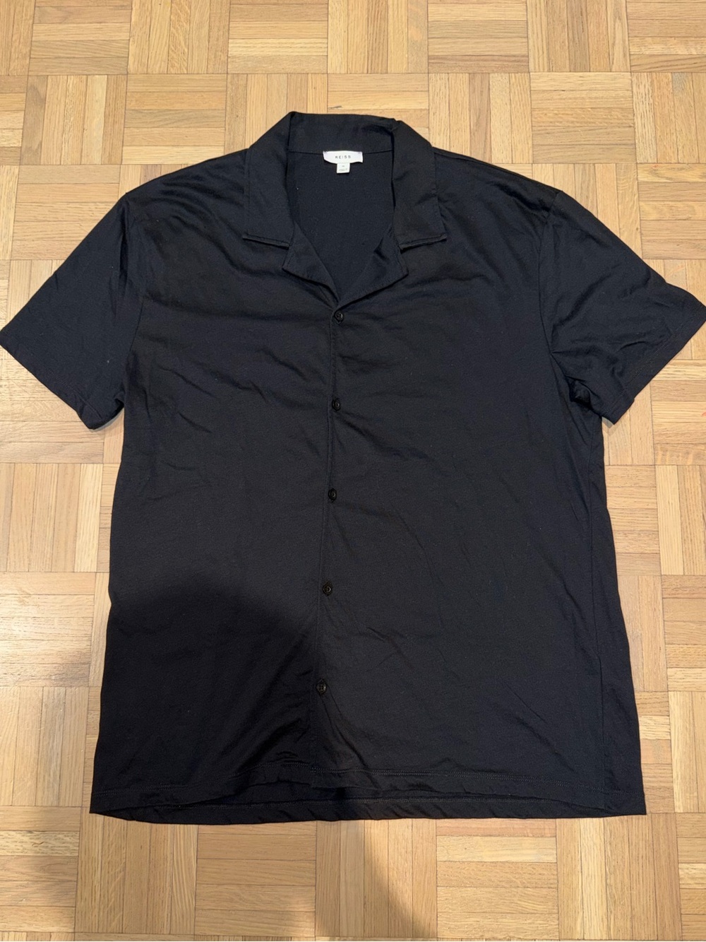 Used - Men’s Reiss Black Button Down Summer Polo - Size XL
